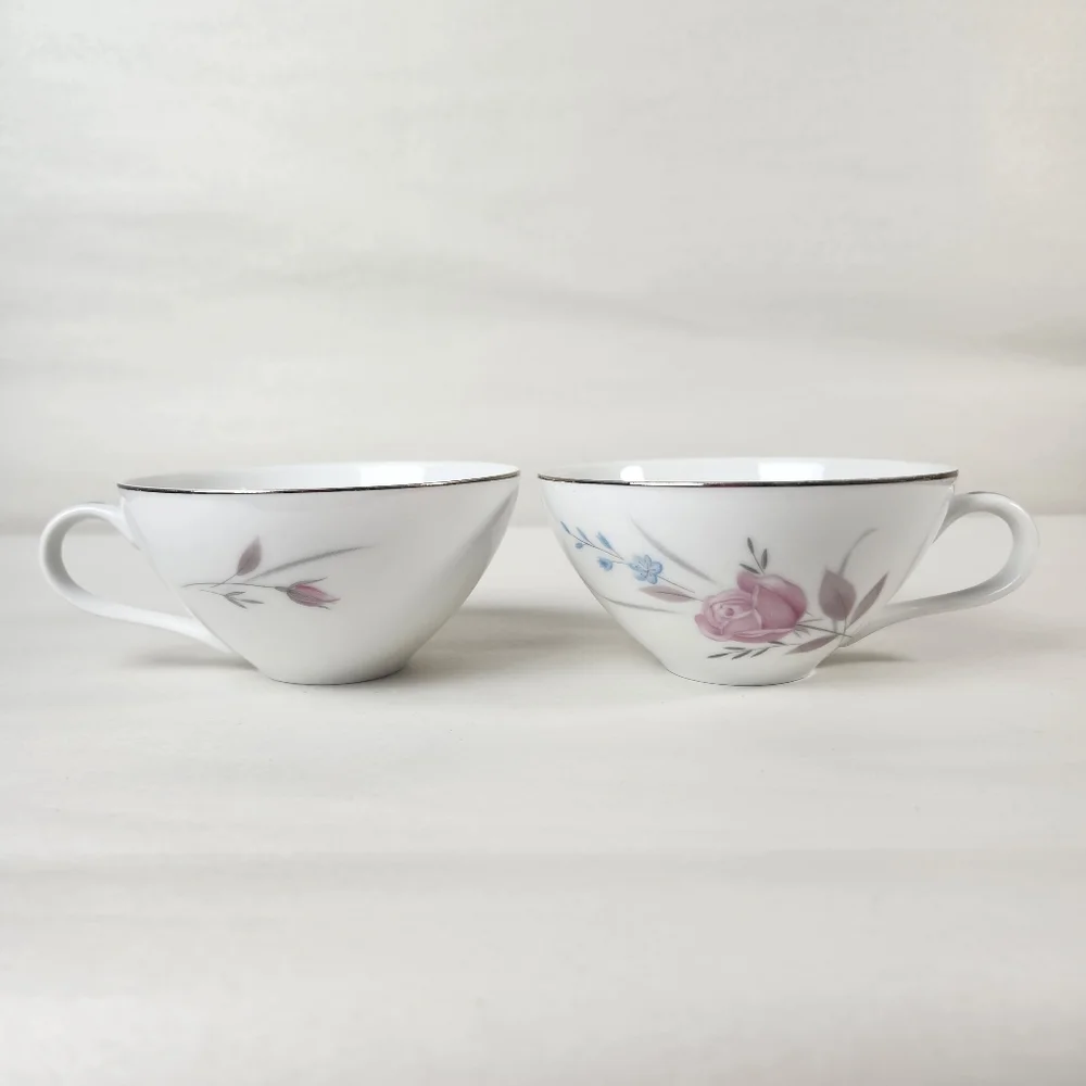 Fashion Manor Fine China New Rose Tea Cup Set Of 2